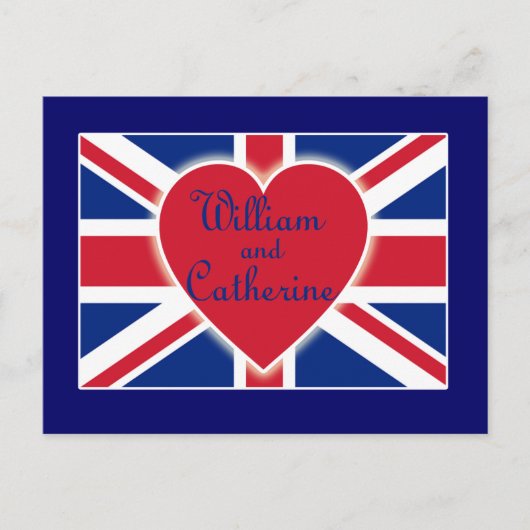 William en Catherine met Union Jack Products Briefkaart (Voorkant)