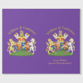 William en Catherine Royal Coat of Arms Cadeaupapier (Vlak)