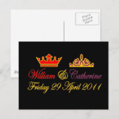 William en Catherine Royal Wedding Briefkaart (Voorkant / Achterkant)