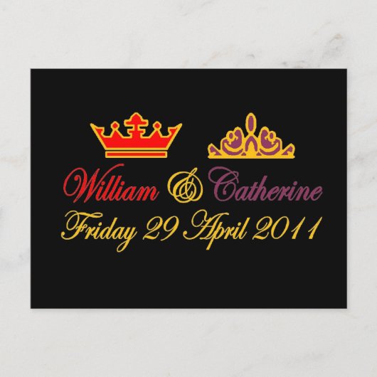 William en Catherine Royal Wedding Briefkaart (Voorkant)