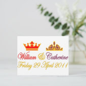 William en Catherine Royal Wedding Briefkaart (Staand voorkant)