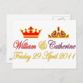 William en Catherine Royal Wedding Briefkaart (Voorkant / Achterkant)