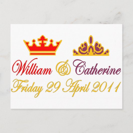 William en Catherine Royal Wedding Briefkaart (Voorkant)