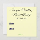 William en Catherine Royal Wedding Party Invite Kaart (Achterkant)