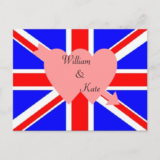 William en Kate koninklijke bruiloft briefkaart (Voorkant)