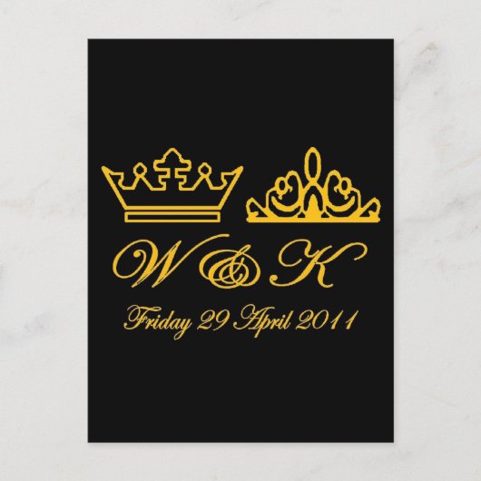 William en Kate Royal Wedding Briefkaart (Voorkant)