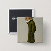 William Ewart Gladstone Vierkante Button 5,1 Cm (Voorkant /achterkant)