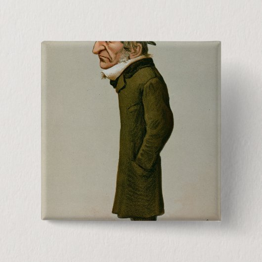 William Ewart Gladstone Vierkante Button 5,1 Cm (Voorkant)