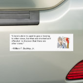 William F Buckley citeert over liberalen Bumpersticker (Op auto)