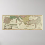 William Faden Mediterranean Map Poster (Voorkant)