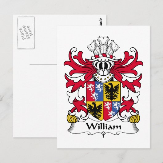 William Family Crest Briefkaart (Voorkant / Achterkant)