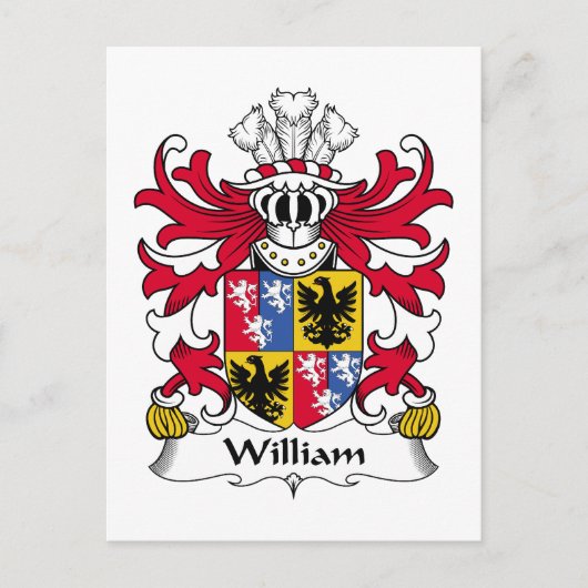 William Family Crest Briefkaart (Voorkant)