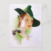 William Fulton Soare: Vrouw met binoculair Briefkaart (Voorkant)