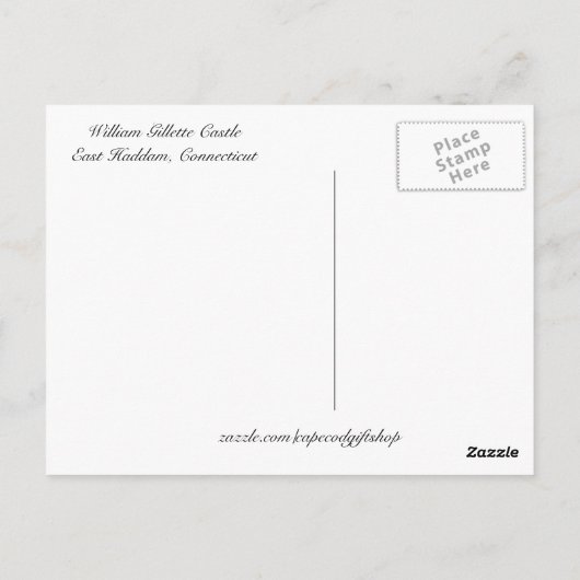 William Gillette Castle Briefkaart (Achterkant)