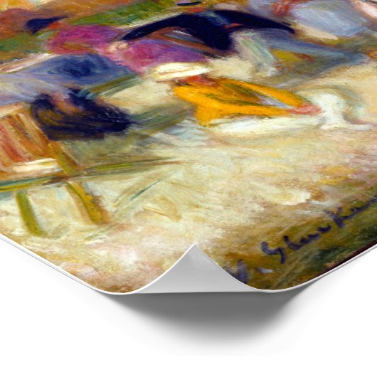 William Glackens Beach Umbrellas op blauw punt Poster (Hoek)