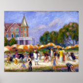 William Glackens Beach Umbrellas op blauw punt Poster (Voorkant)