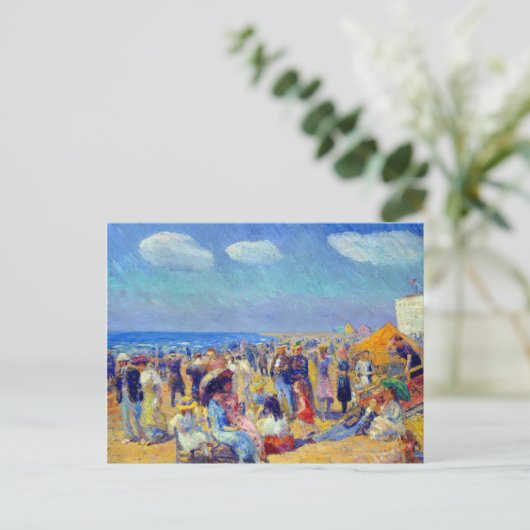 William Glackens Crowd in de Seashore Briefkaart (Staand voorkant)