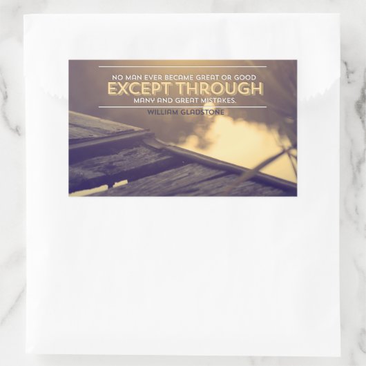 William Gladstone Inspirerend quote "Fouten" Rechthoekige Sticker (Tas)