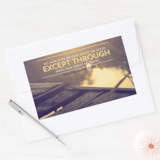 William Gladstone Inspirerend quote "Fouten" Rechthoekige Sticker (Envelop)