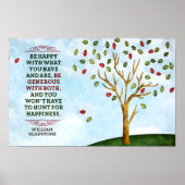 William Gladstone Inspirerend quote "Happiness" Poster (Voorkant)