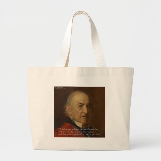William Gladstone & Kracht van de Liefde Citaat Grote Tote Bag (Voorkant)
