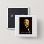 William Gladstone "Liberals & Conservative" Gifts Vierkante Button 5,1 Cm (Voorkant /achterkant)