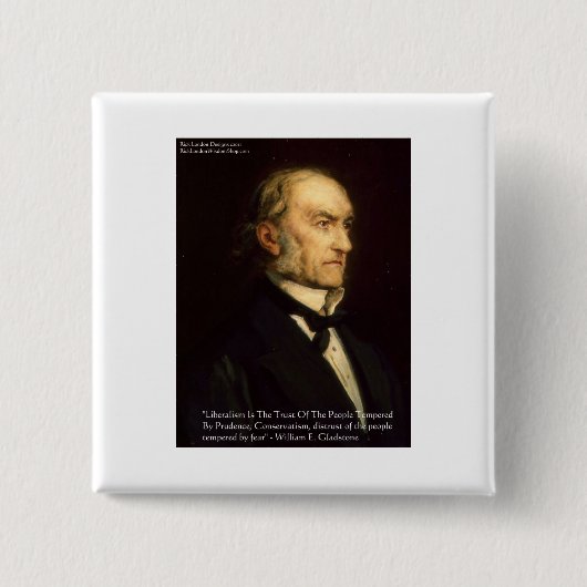 William Gladstone "Liberals & Conservative" Gifts Vierkante Button 5,1 Cm (Voorkant)