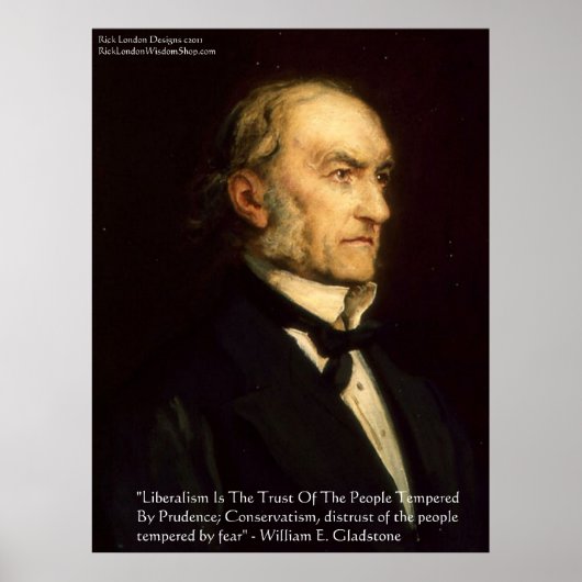 William Gladstone "Liberals & Conservative" Poster (Voorkant)