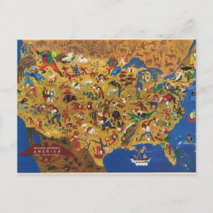 William Gropper's America - Cartoon Folklore Briefkaart