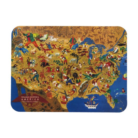 William Gropper's America - Cartoon Folklore Magneet (Horizontaal)