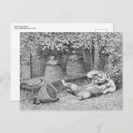 William H. Beard - Beer Stung by Bees Briefkaart (Voorkant / Achterkant)