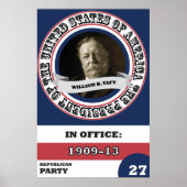 William H. Taft Presidential History Retro Poster (Voorkant)