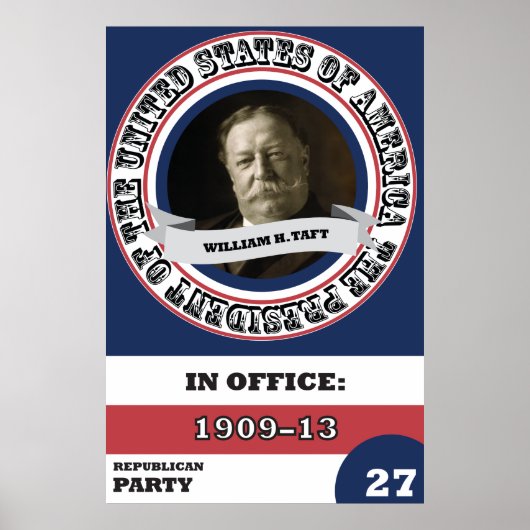 William H. Taft Presidential History Retro Poster (Voorkant)