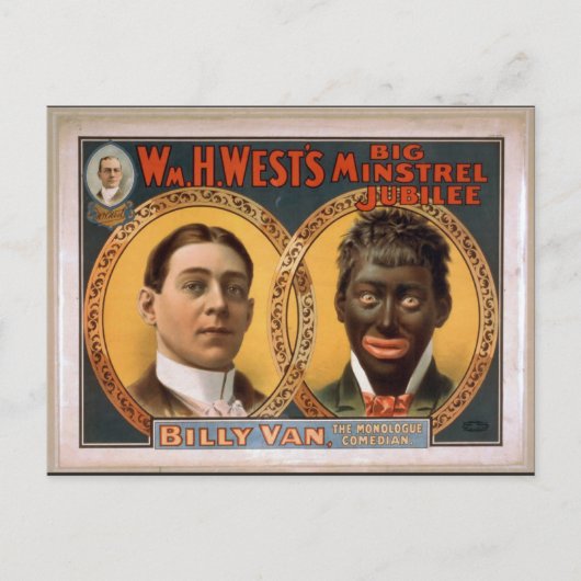 William H. West, Big minstrel Jubilee, 'Billy Van' Briefkaart (Voorkant)