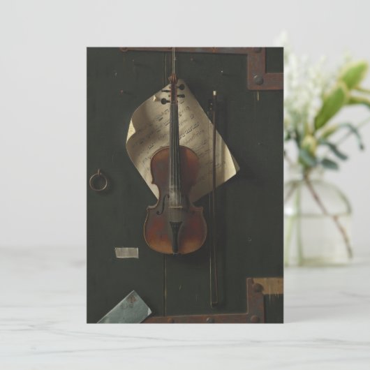 William Harnett De oude viool Kaart (Staand voorkant)