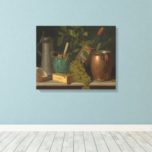 William Harnett - Just Dessert Canvas Afdruk (Insitu (Houten vloer))