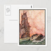William Heath Robinson -  scheepskunst Briefkaart (Voorkant / Achterkant)