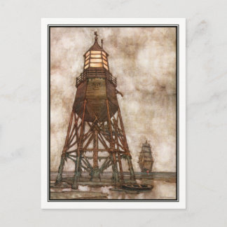 William Heath Robinson - Ship + Lighthouse Briefkaart