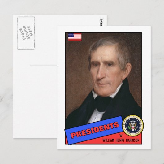 William Henry Harrison Baseball Card Briefkaart (Voorkant / Achterkant)