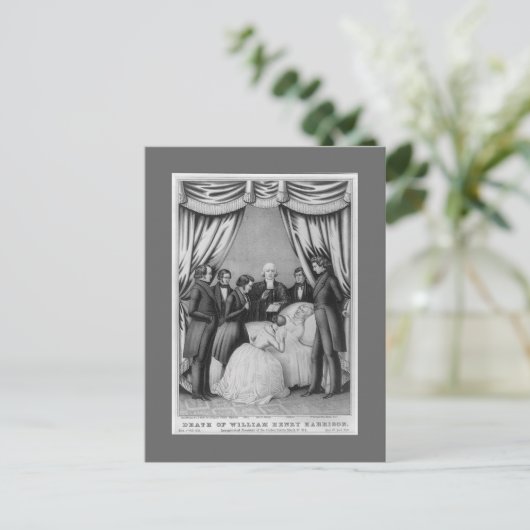 William Henry Harrison Death bed Briefkaart (Staand voorkant)