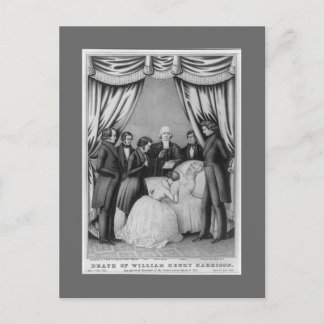 William Henry Harrison Death bed Briefkaart