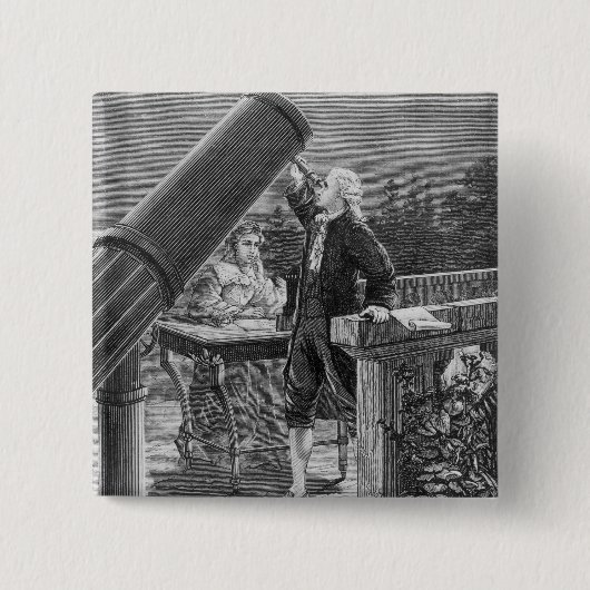 William Herschel Discover the Planet Uranus Vierkante Button 5,1 Cm (Voorkant)