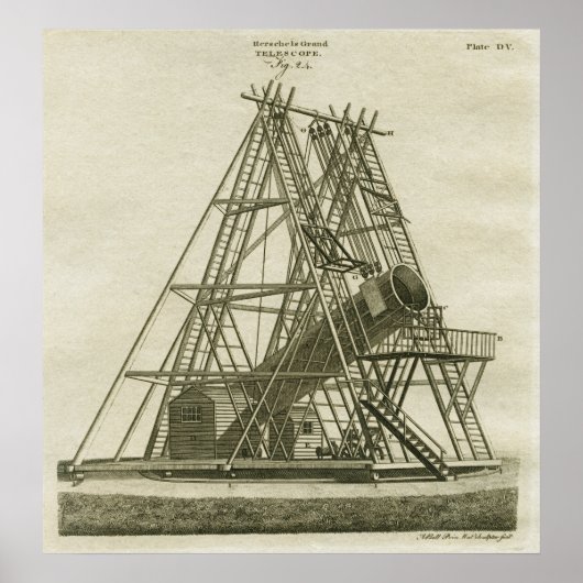 William Herschell's 40Foot Telescope 18th Century Poster (Voorkant)