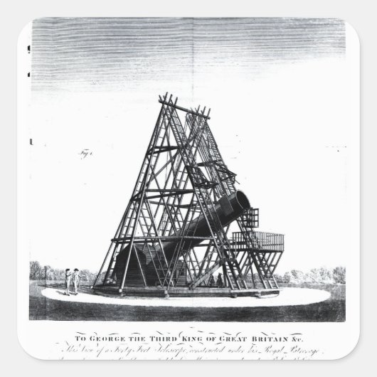 William Herschel's Veertig Foot Telescope Vierkante Sticker (Voorkant)
