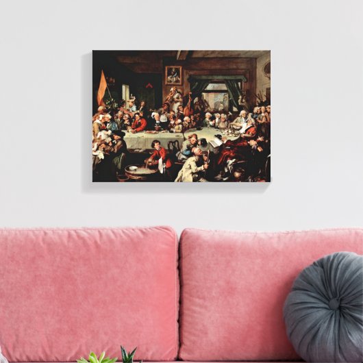 William Hogarth - Het banket Canvas Afdruk (Insitu (Woonkamer))
