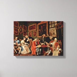William Hogarth - Het huwelijkscontract Canvas Afdruk
