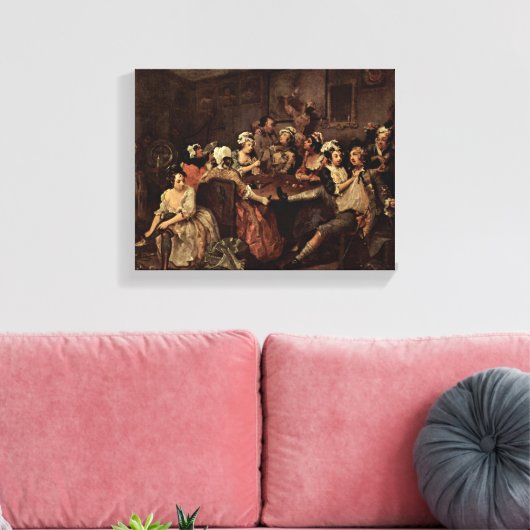 William Hogarth - Scène in een taverne Canvas Afdruk (Insitu (Woonkamer))