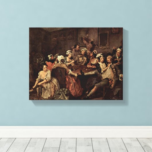 William Hogarth - Scène in een taverne Canvas Afdruk (Insitu (Houten vloer))