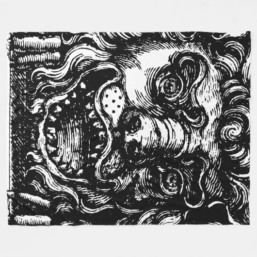 William Hogarth's Lion's Head Button's Tavern Fleece Deken (Voorkant (Horizontaal))