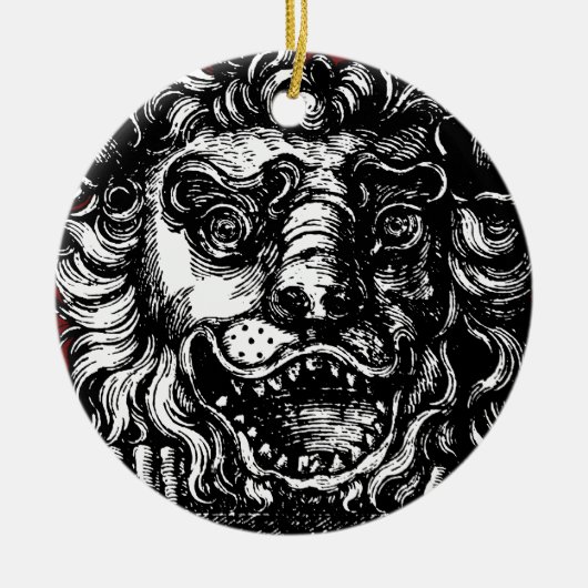 William Hogarth's Lion's Head Button's Tavern Keramisch Ornament (Voorkant)